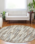 LOOMLAN Rugs Kember Ivory Washable Indoor-Outdoor Rug