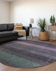 LOOMLAN Rugs Keshira Purple Washable Indoor-Outdoor Rug