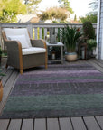 LOOMLAN Rugs Keshira Purple Washable Indoor-Outdoor Rug