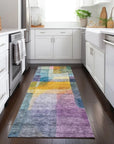 LOOMLAN Rugs Kyra Blue Washable Indoor-Outdoor Rug