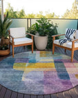 LOOMLAN Rugs Kyra Blue Washable Indoor-Outdoor Rug