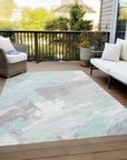 LOOMLAN Rugs Lanariyah Blue Washable Indoor-Outdoor Rug