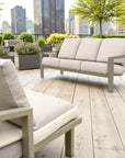 Telescope Larssen Deep Seat Cushion Three-Seat Outdoor Sofa