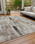 LOOMLAN Rugs Laventhia Brown Washable Indoor-Outdoor Rug