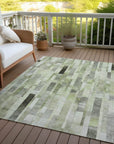 LOOMLAN Rugs Laventhia Green Washable Indoor-Outdoor Rug