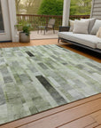 LOOMLAN Rugs Laventhia Green Washable Indoor-Outdoor Rug