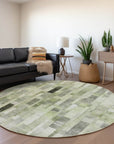 LOOMLAN Rugs Laventhia Green Washable Indoor-Outdoor Rug