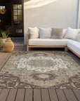 LOOMLAN Rugs Lidia Chocolate Washable Indoor-Outdoor Rug