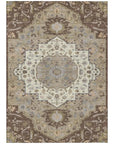 LOOMLAN Rugs Lidia Chocolate Washable Indoor-Outdoor Rug