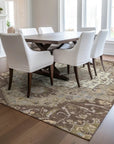 LOOMLAN Rugs Lidia Chocolate Washable Indoor-Outdoor Rug