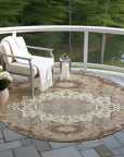 LOOMLAN Rugs Lidia Chocolate Washable Indoor-Outdoor Rug
