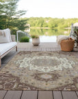 LOOMLAN Rugs Lidia Chocolate Washable Indoor-Outdoor Rug