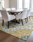 LOOMLAN Rugs Lidia Gold Washable Indoor-Outdoor Rug