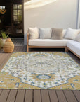 LOOMLAN Rugs Lidia Gold Washable Indoor-Outdoor Rug