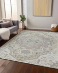 LOOMLAN Rugs Lidia Ivory Washable Indoor-Outdoor Rug