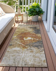 Linta Brown Washable Indoor - Outdoor Rug - LOOMLAN - LOOMLAN Rugs - Outdoor Rugs