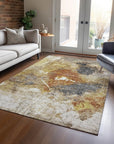Linta Brown Washable Indoor - Outdoor Rug - LOOMLAN - LOOMLAN Rugs - Outdoor Rugs
