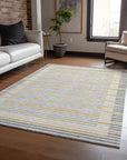 LOOMLAN Rugs Linzia Gray Washable Indoor-Outdoor Rug