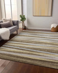 LOOMLAN Rugs Liora Brown Washable Indoor-Outdoor Rug