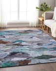 LOOMLAN Rugs Loomari Blue Washable Indoor-Outdoor Rug