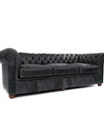 Roxy Black Chesterfield Leather Sofa Made to Order