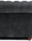 108" Vintage Black Chesterfield Leather Sofa Made to Order Sofas & Loveseats LOOMLAN By Uptown Sebastian