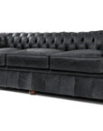 108" Vintage Black Chesterfield Leather Sofa Made to Order Sofas & Loveseats LOOMLAN By Uptown Sebastian