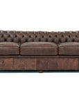 108" Vintage Brown Leather Chesterfield Sofa Made to Order Sofas & Loveseats LOOMLAN By Uptown Sebastian
