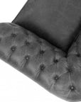 108" Wide Vintage Gray Chesterfield Leather Sofa Custom Made Sofas & Loveseats LOOMLAN By Uptown Sebastian