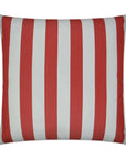 Outdoor Café Stripe Pillow - Red Outdoor Pillows LOOMLAN By D.V. Kap