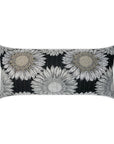 Outdoor Daisy Chain Lumbar Pillow - Black Outdoor Pillows LOOMLAN By D.V. Kap