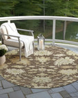 LOOMLAN Rugs Louis Brown Washable Indoor-Outdoor Rug