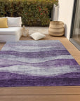 LOOMLAN Rugs Louisa Purple Washable Indoor-Outdoor Rug