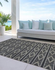 LOOMLAN Rugs Lume Black Washable Indoor-Outdoor Rug