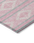 LOOMLAN Rugs Lume Pink Washable Indoor-Outdoor Rug
