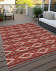 LOOMLAN Rugs Lume Red Washable Indoor-Outdoor Rug