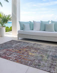 LOOMLAN Rugs Lunisse Gray Washable Indoor-Outdoor Rug