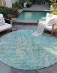 LOOMLAN Rugs Lunisse Teal Washable Indoor-Outdoor Rug