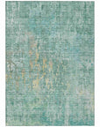 LOOMLAN Rugs Lunisse Teal Washable Indoor-Outdoor Rug