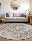 LOOMLAN Rugs Lurea Brown Washable Indoor-Outdoor Rug