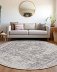 LOOMLAN Rugs Lurea Purple Washable Indoor-Outdoor Rug