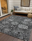 Lureva Gray Washable Indoor - Outdoor Rug - LOOMLAN - LOOMLAN Rugs - Outdoor Rugs