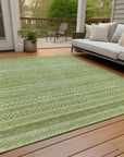 LOOMLAN Rugs Luthyra Green Washable Indoor-Outdoor Rug