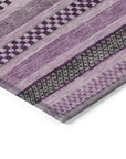 LOOMLAN Rugs Luthyra Purple Washable Indoor-Outdoor Rug