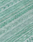 LOOMLAN Rugs Luthyra Turquoise Washable Indoor-Outdoor Rug