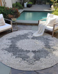 LOOMLAN Rugs Lyra Black Washable Indoor-Outdoor Rug