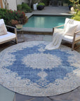 LOOMLAN Rugs Lyra Blue Washable Indoor-Outdoor Rug