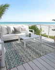 LOOMLAN Rugs Maelis Blue Washable Indoor-Outdoor Rug