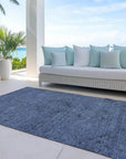 LOOMLAN Rugs Malia Navy Washable Indoor-Outdoor Rug