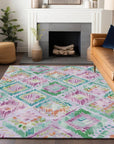 LOOMLAN Rugs Marave Purple Washable Indoor-Outdoor Rug